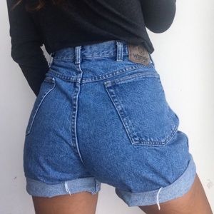 Wrangler high waisted denim shorts